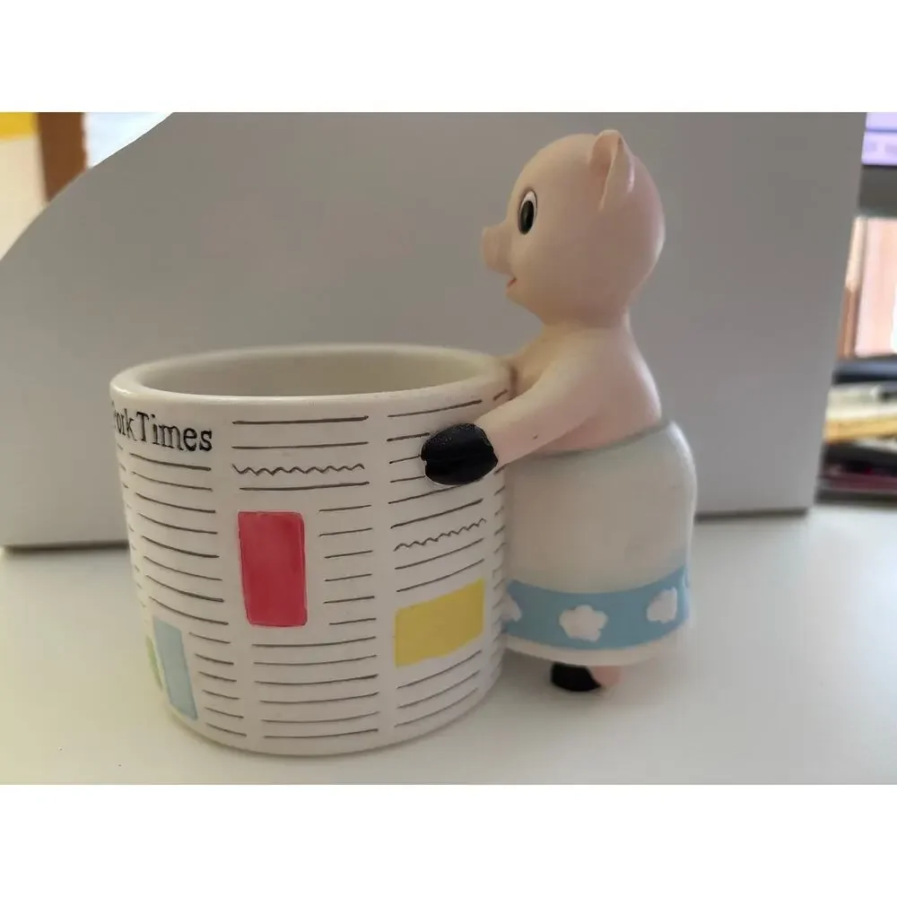 Nick & Nora Home Hogwash Ceramic Tumbler Pig New Pork Times
